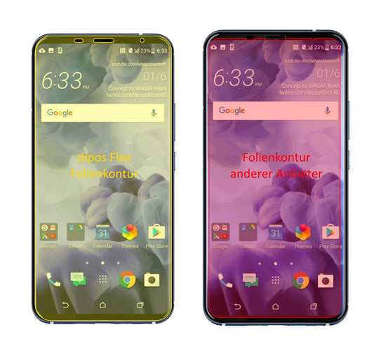 2x 3D Full Cover Schutzfolie für HTC U11 Plus