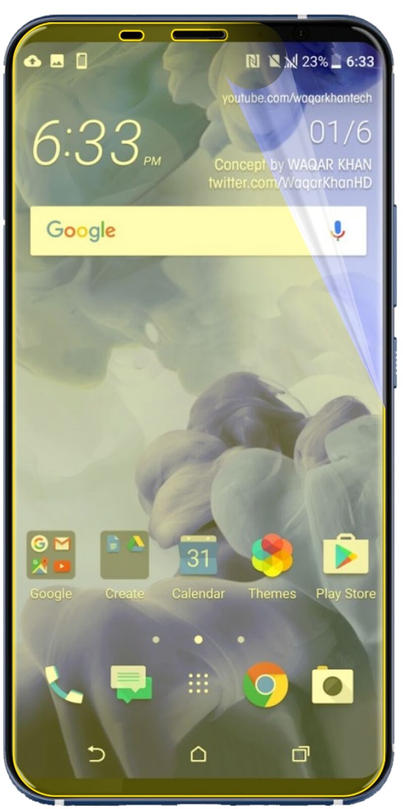 2x 3D Full Cover Schutzfolie für HTC U11 Plus