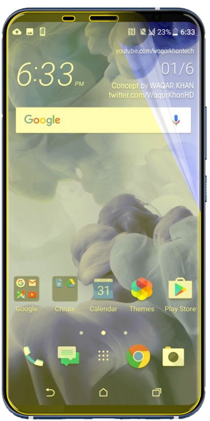 2x 3D Full Cover Schutzfolie für HTC U11 Plus