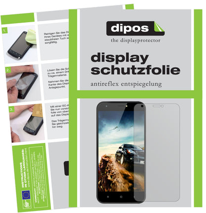 UlefoneS7 Pro mit aufgebrachter dipos Displayschutzfolie, die lästige Fingerabdrücke minimiert