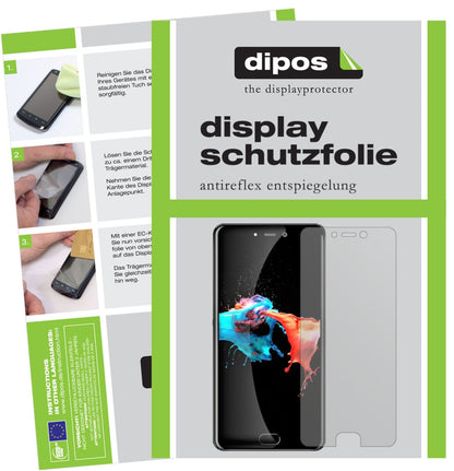 LeagooT5c mit aufgebrachter dipos Displayschutzfolie, die lästige Fingerabdrücke minimiert