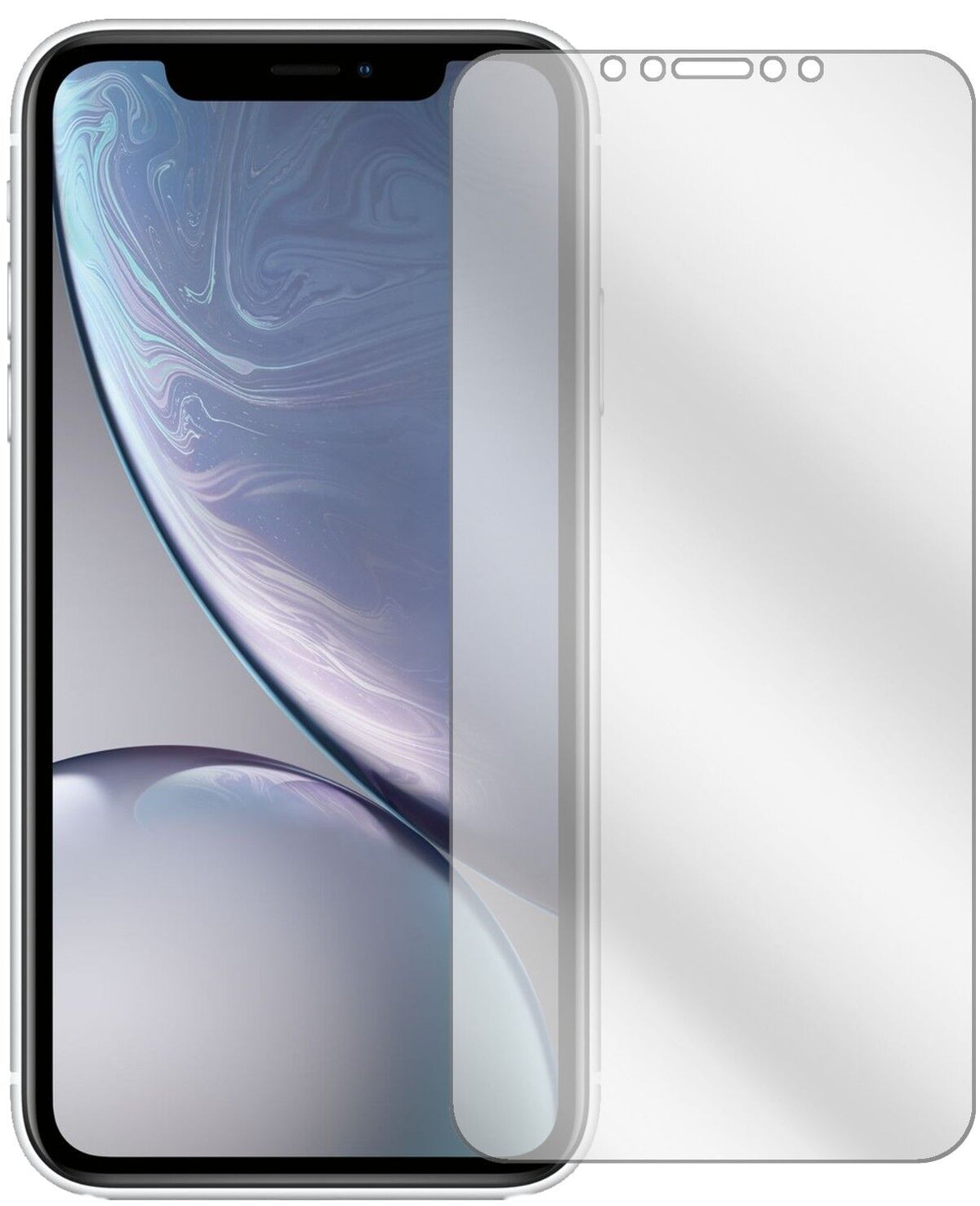 Klare Displayschutzfolie von dipos passend für Apple iPhone XR, präziser Zuschnitt und blasenfrei montiert