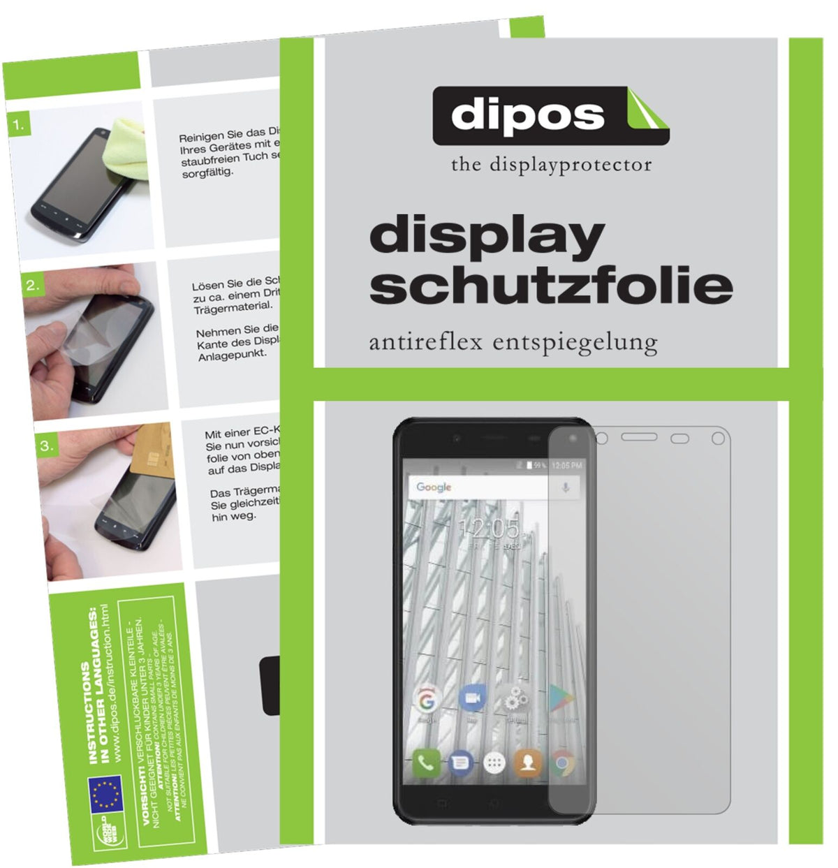 WaltonPrimo HM4i mit aufgebrachter dipos Displayschutzfolie, die lästige Fingerabdrücke minimiert
