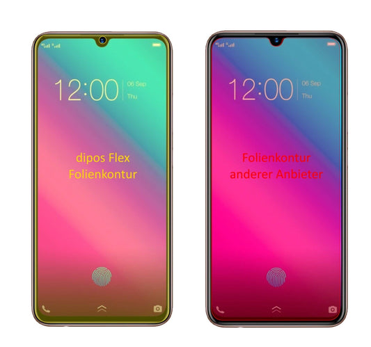 Klare Displayschutzfolie von dipos passend für Vivo V11, 100% Displayabdeckung und blasenfreie Montage