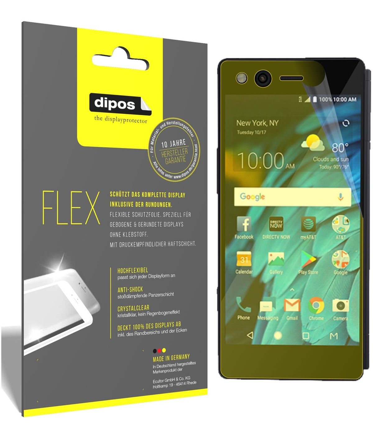 2x 3D Full Cover Schutzfolie für ZTE Axon M