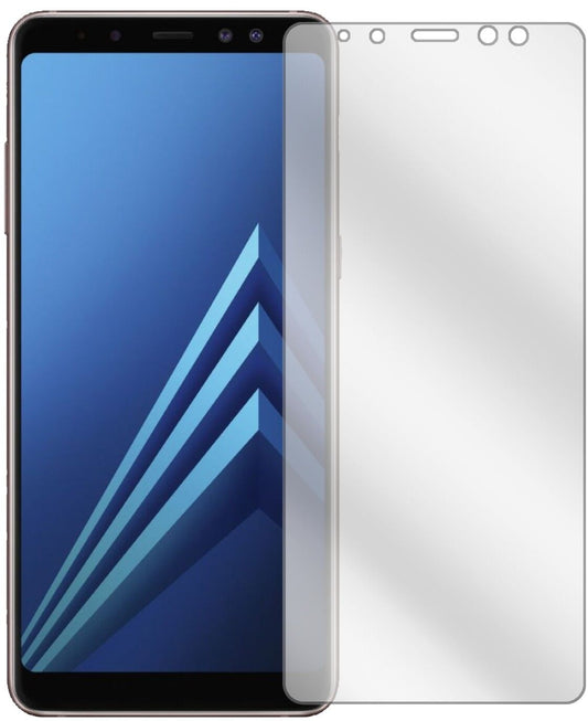 Klare Displayschutzfolie von dipos passend für Samsung Galaxy A8 (2018), präziser Zuschnitt und blasenfrei montiert