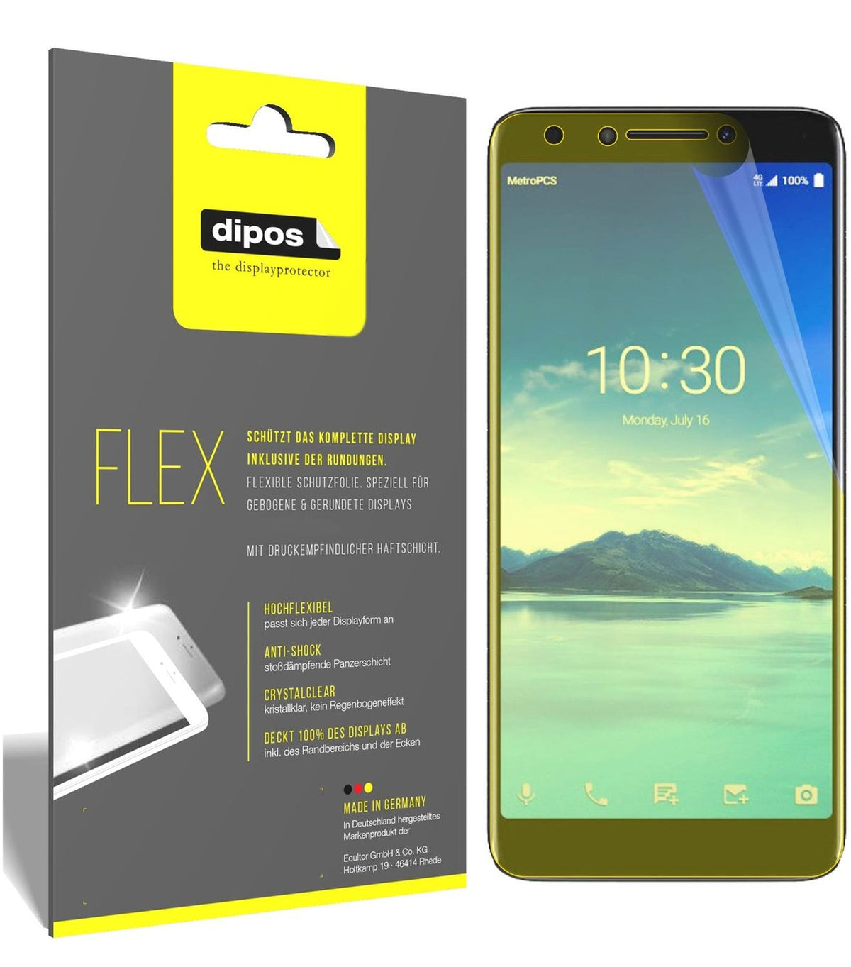2x 3D Full Cover Schutzfolie für Alcatel 7