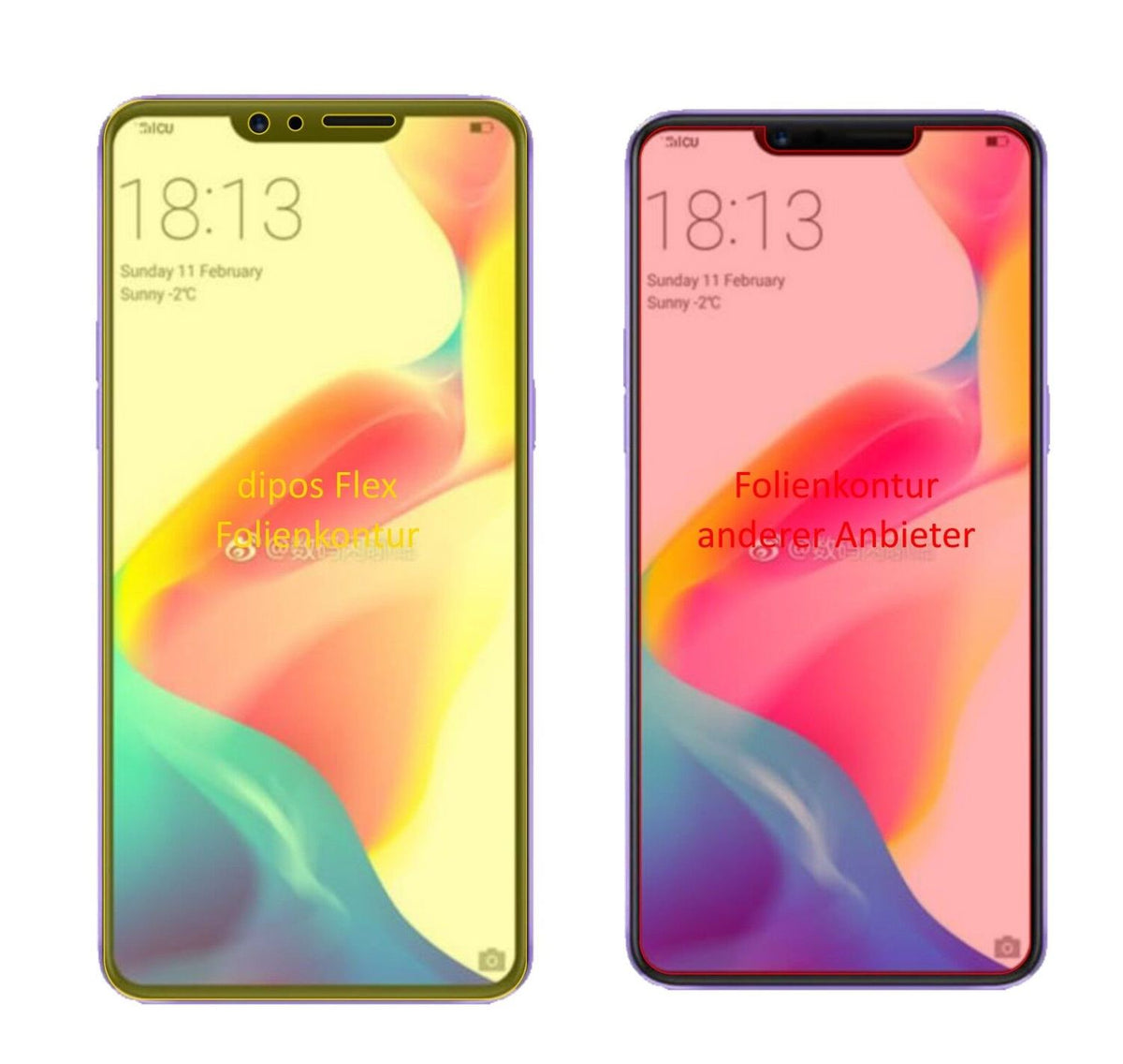 2x 3D Full Cover Schutzfolie für Oppo R15