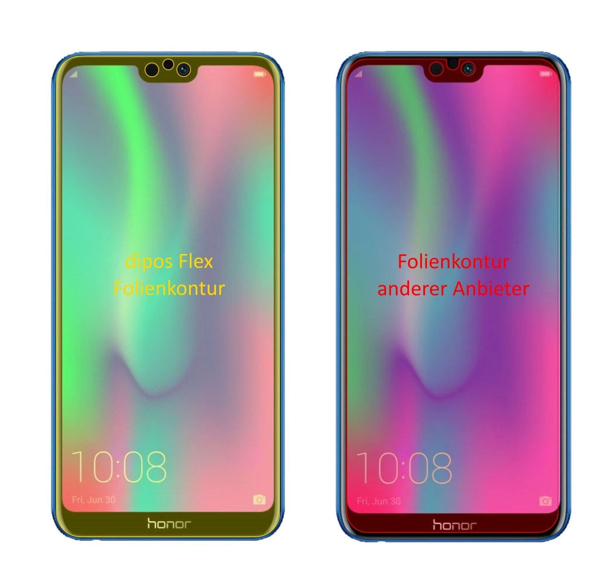 2x 3D Full Cover Schutzfolie für Honor 9N