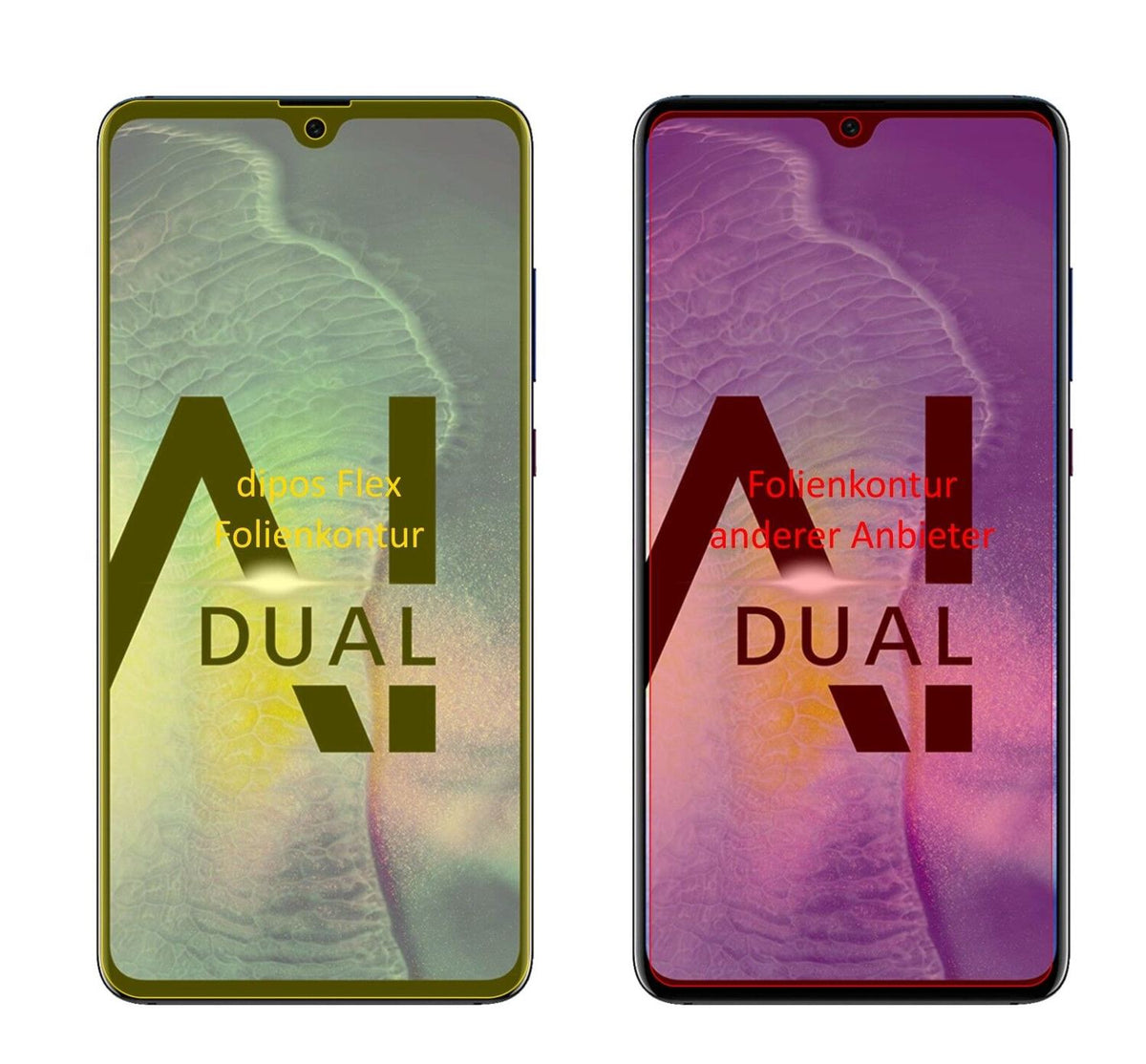 2x 3D Full Cover Schutzfolie für Huawei Mate 20