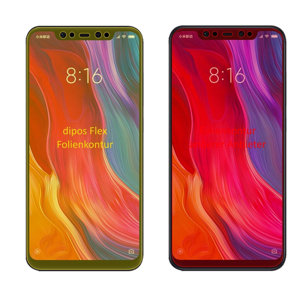 2x 3D Full Cover Schutzfolie für Xiaomi Mi 8
