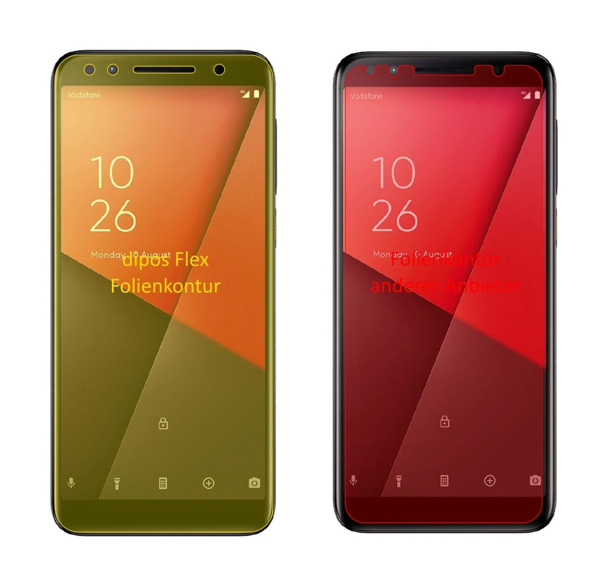 2x 3D Full Cover Schutzfolie für Vodafone Smart N9