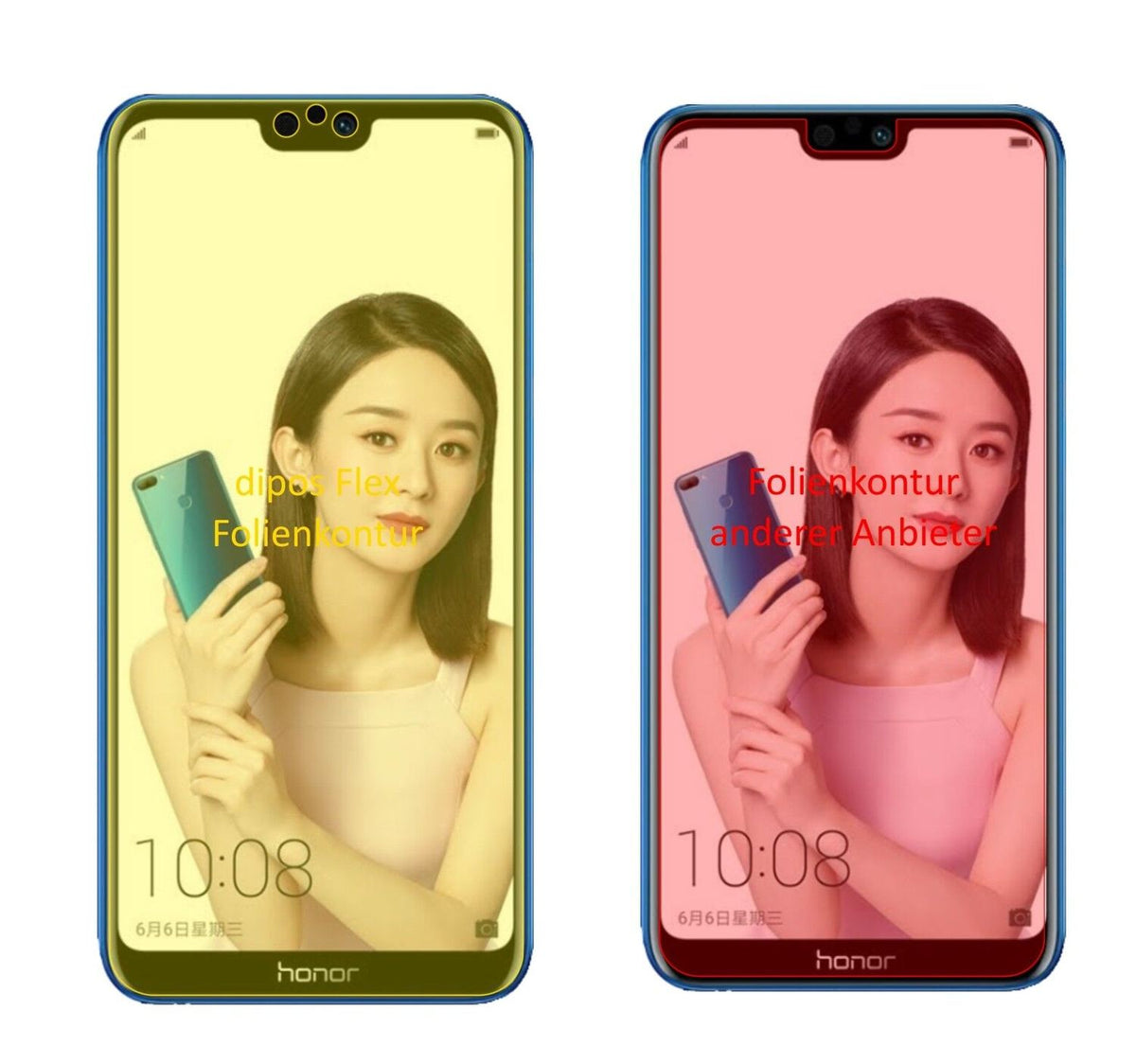 2x 3D Full Cover Schutzfolie für Honor 9i 2018