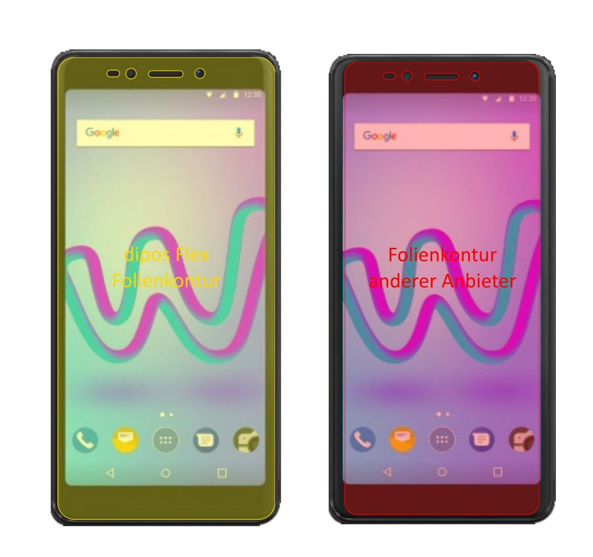 2x 3D Full Cover Schutzfolie für Wiko Jerry 3