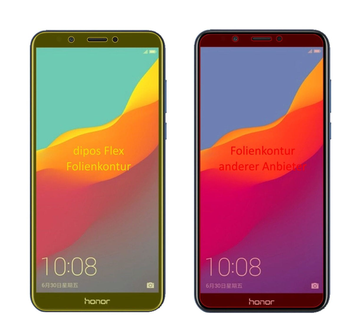2x 3D Full Cover Schutzfolie für Huawei Honor 7C