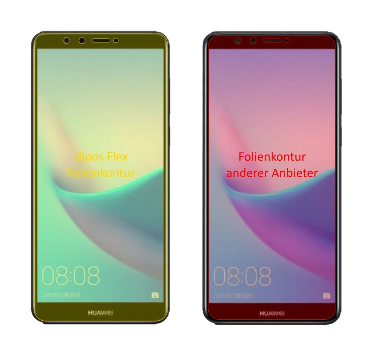 2x 3D Full Cover Schutzfolie für Huawei Enjoy 8e