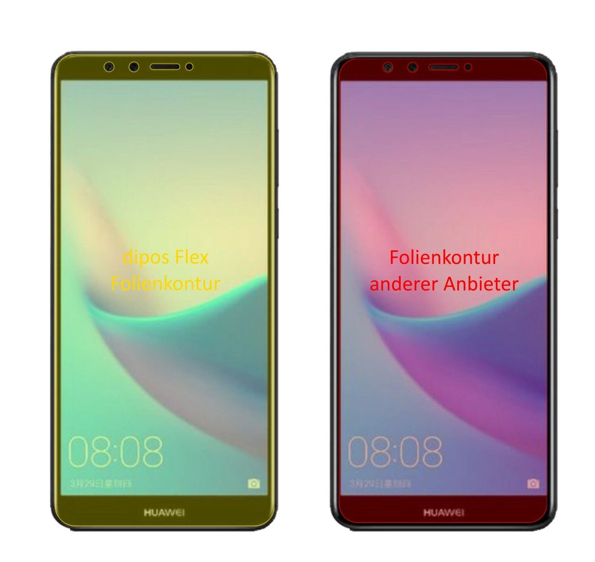 2x 3D Full Cover Schutzfolie für Huawei Enjoy 8 Plus