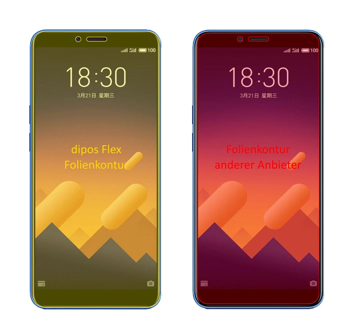 2x 3D Full Cover Schutzfolie für Meizu E3