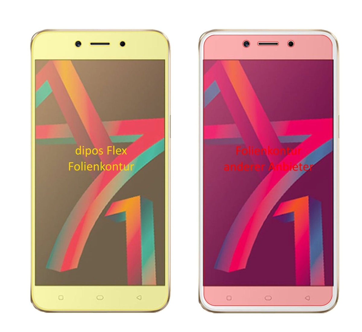 2x 3D Full Cover Schutzfolie für Oppo A71 2018