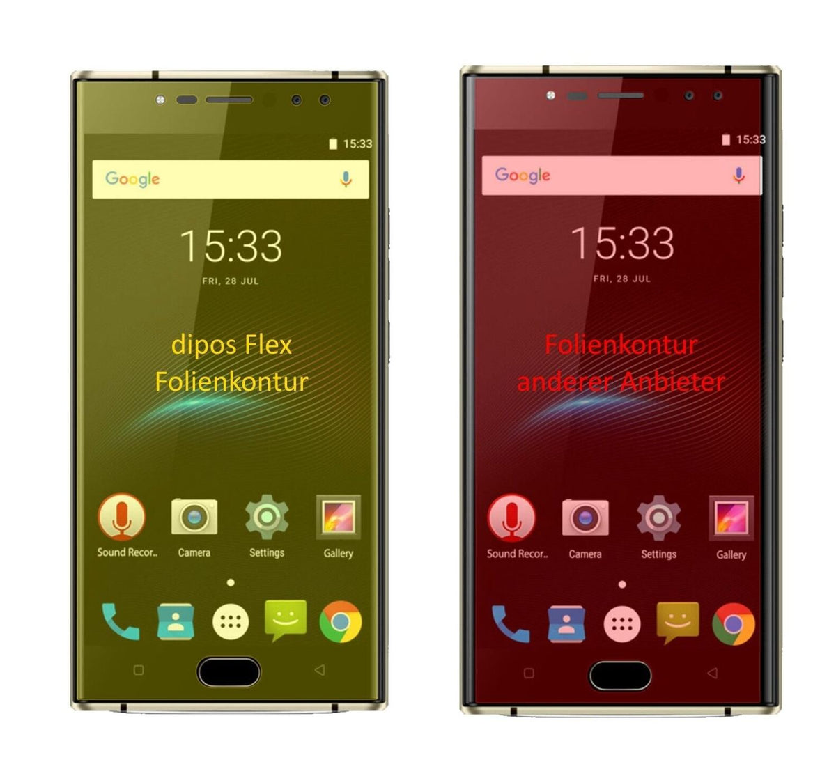 2x 3D Full Cover Schutzfolie für Oukitel K3