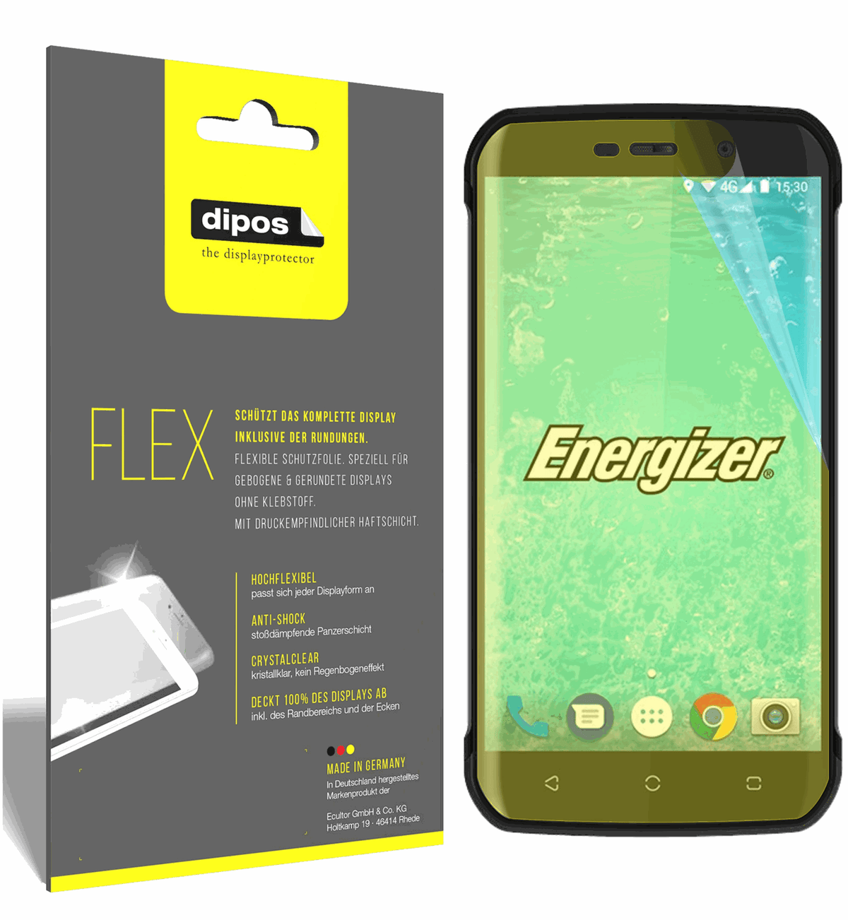 3x 3D Full Cover Schutzfolie für Energizer Hard Case H550S