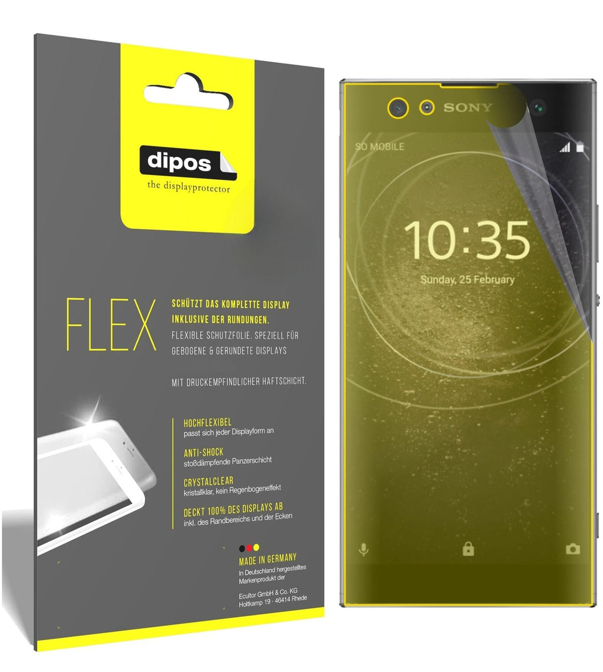 2x 3D Full Cover Schutzfolie für Sony Xperia XA2 Ultra