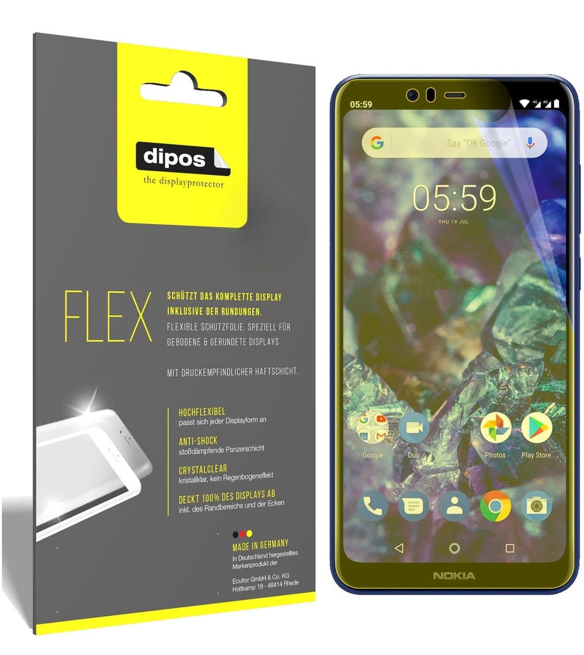 2x 3D Full Cover Schutzfolie für Nokia 5.1 Plus