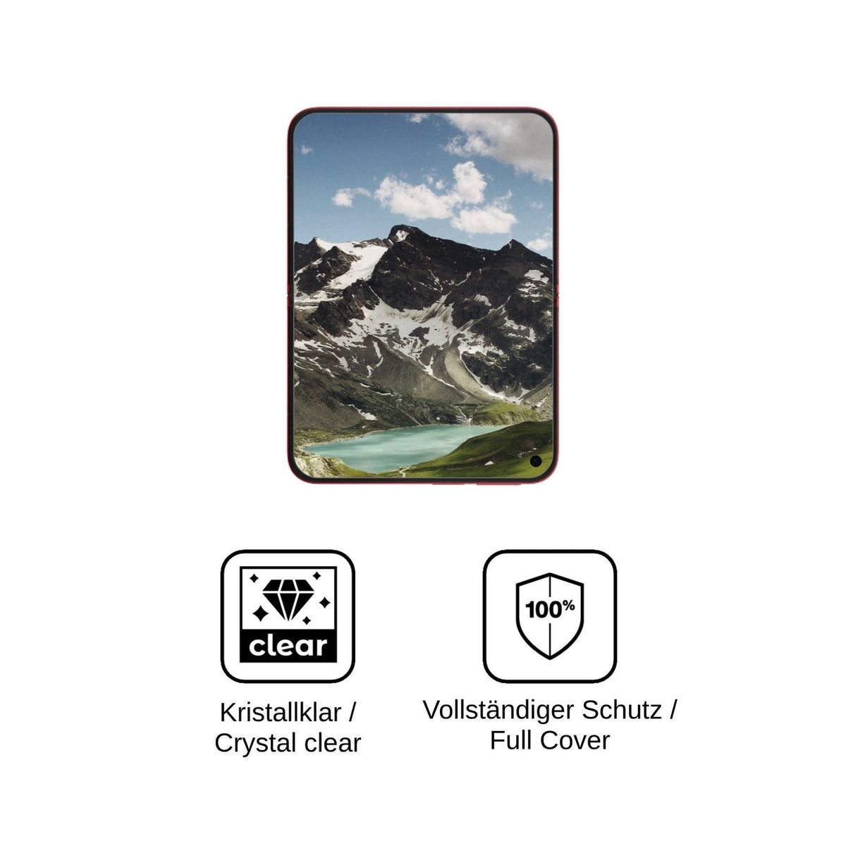 2x 3D Full Cover Schutzfolie für Xiaomi 18 Fold Innenseite