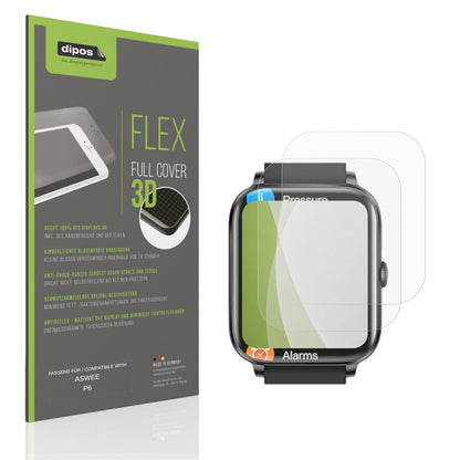 Matte Displayschutzfolie von dipos passend für ASWEE P6, 100% Displayabdeckung und blasenfreie Montage