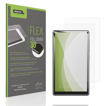 Matte Displayschutzfolie von dipos passend für Diofox M10 MP3-Player, 100% Displayabdeckung und blasenfreie Montage