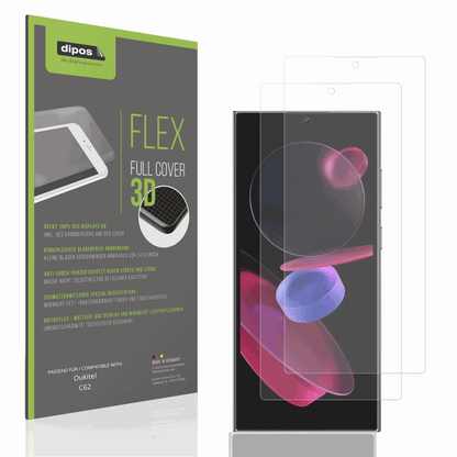 Matte Displayschutzfolie von dipos passend für Oukitel C62, 100% Displayabdeckung und blasenfreie Montage