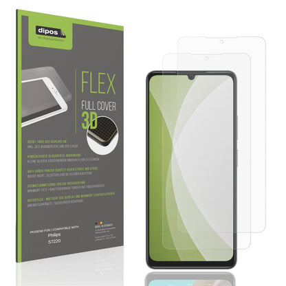 Matte Displayschutzfolie von dipos passend für Philips S7220, 100% Displayabdeckung und blasenfreie Montage