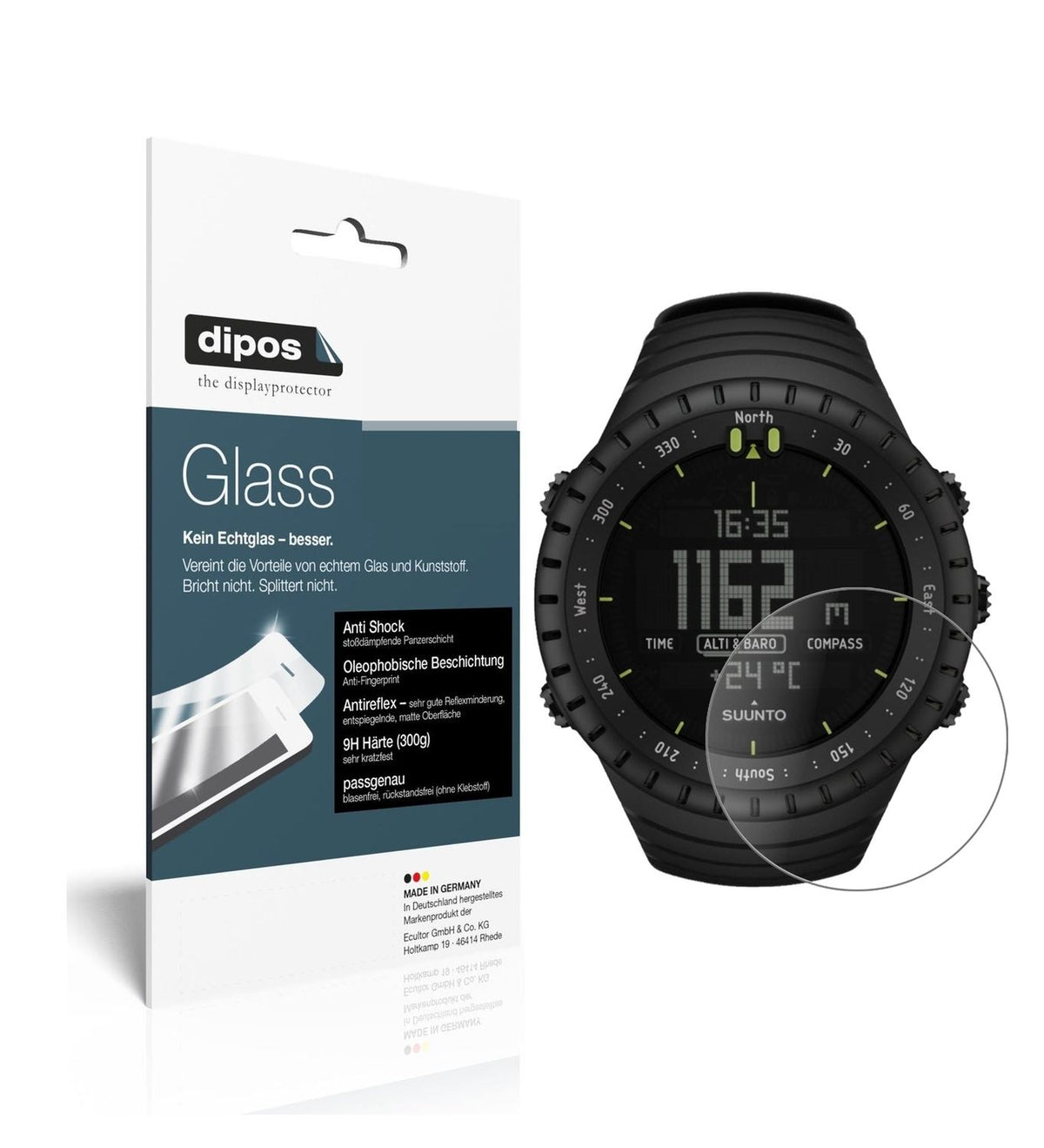 1x 9H Schutzfolie matt für Suunto Core Panzerfolie