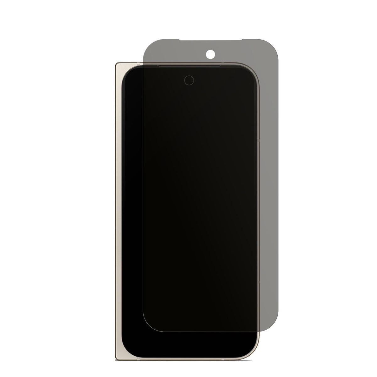 GooglePixel 9 Pro Fold mit aufgebrachtem dipos Displayschutz, der seitliche Einblicke blockiert
