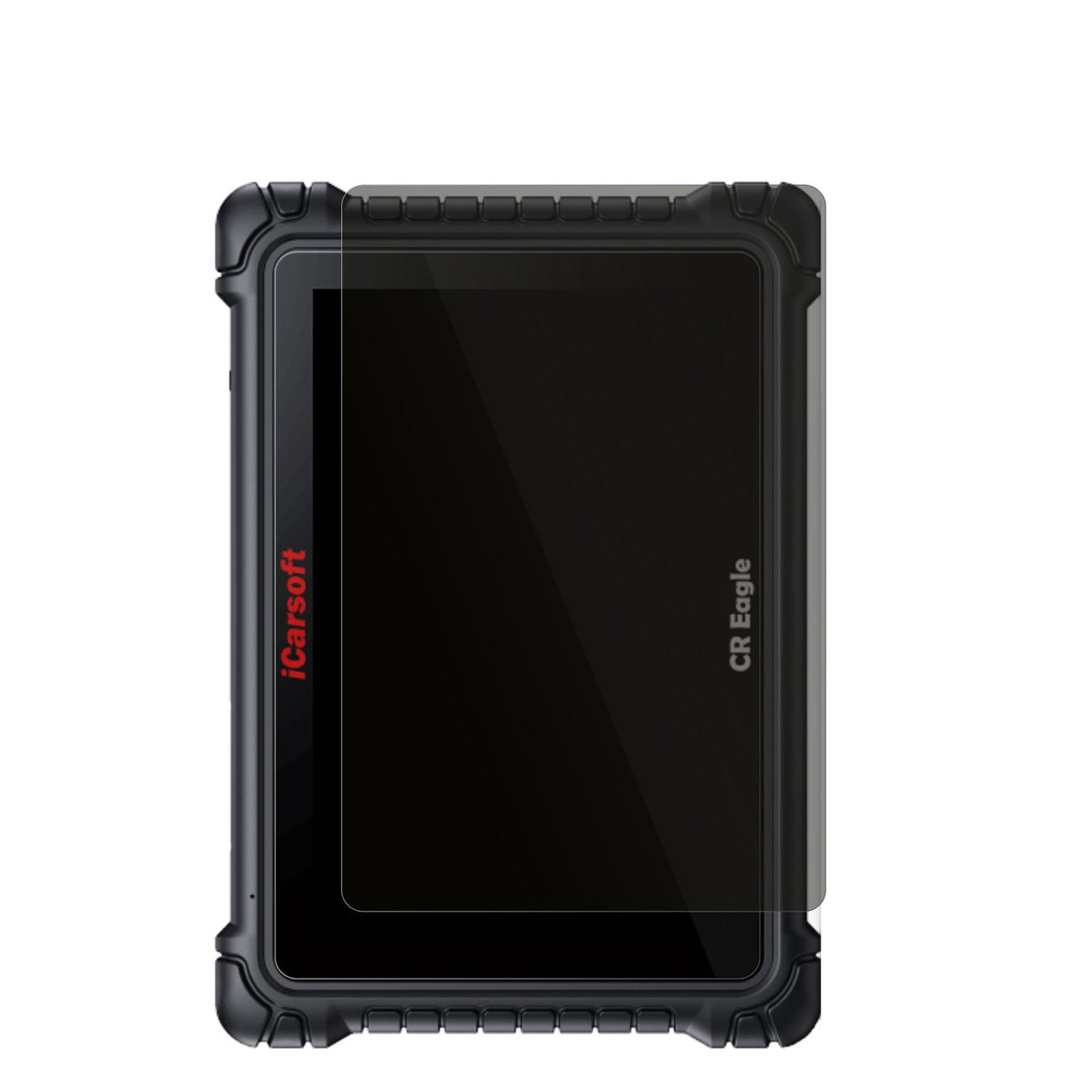 iCarsoftCR Eagle mit aufgebrachtem dipos Displayschutz, der seitliche Einblicke blockiert