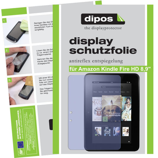 3x Schutzfolie matt für Kindle Fire HD 8,9 Amazon Display-Schutzfolie