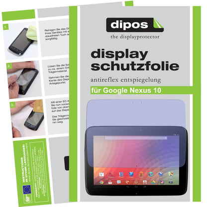2x Schutzfolie matt für Nexus 10 Google Display-Schutzfolie