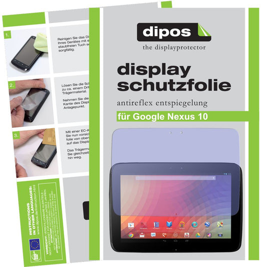 2x Schutzfolie matt für Nexus 10 Google Display-Schutzfolie