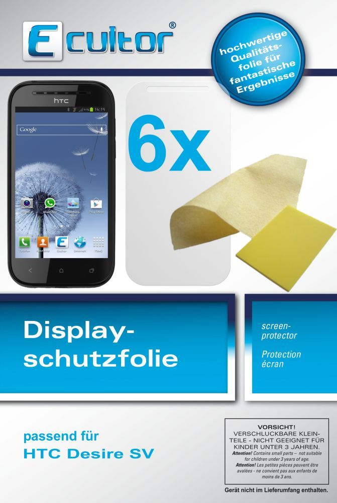 6x Schutzfolie klar für Desire SV HTC Display-Schutzfolie