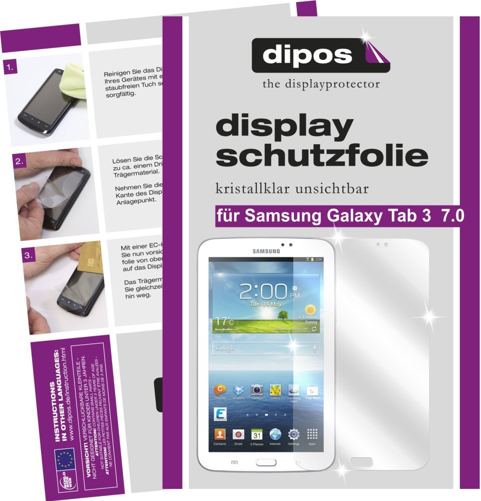 3x Schutzfolie klar für Galaxy Tab 3 7.0 T210 Samsung Display-Schutzfolie