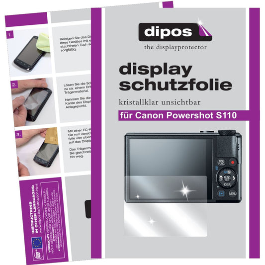 6x Schutzfolie klar für Powershot S110 Canon Display-Schutzfolie