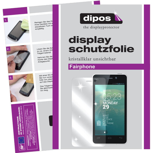 2x Schutzfolie klar für Fairphone Fairphone Display-Schutzfolie