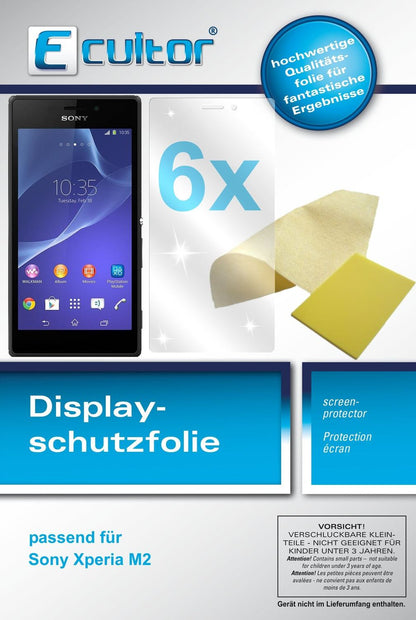 6x Schutzfolie klar für Xperia M2 Sony Display-Schutzfolie
