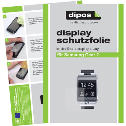 2x Schutzfolie matt für Gear 2 Samsung Display-Schutzfolie
