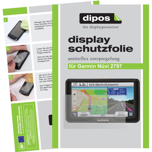 3x Schutzfolie matt für Nüvi 2797 Garmin Display-Schutzfolie
