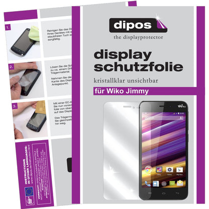 Klare Displayschutzfolie von dipos passend für Jimmy Wiko, präziser Zuschnitt und blasenfrei montiert