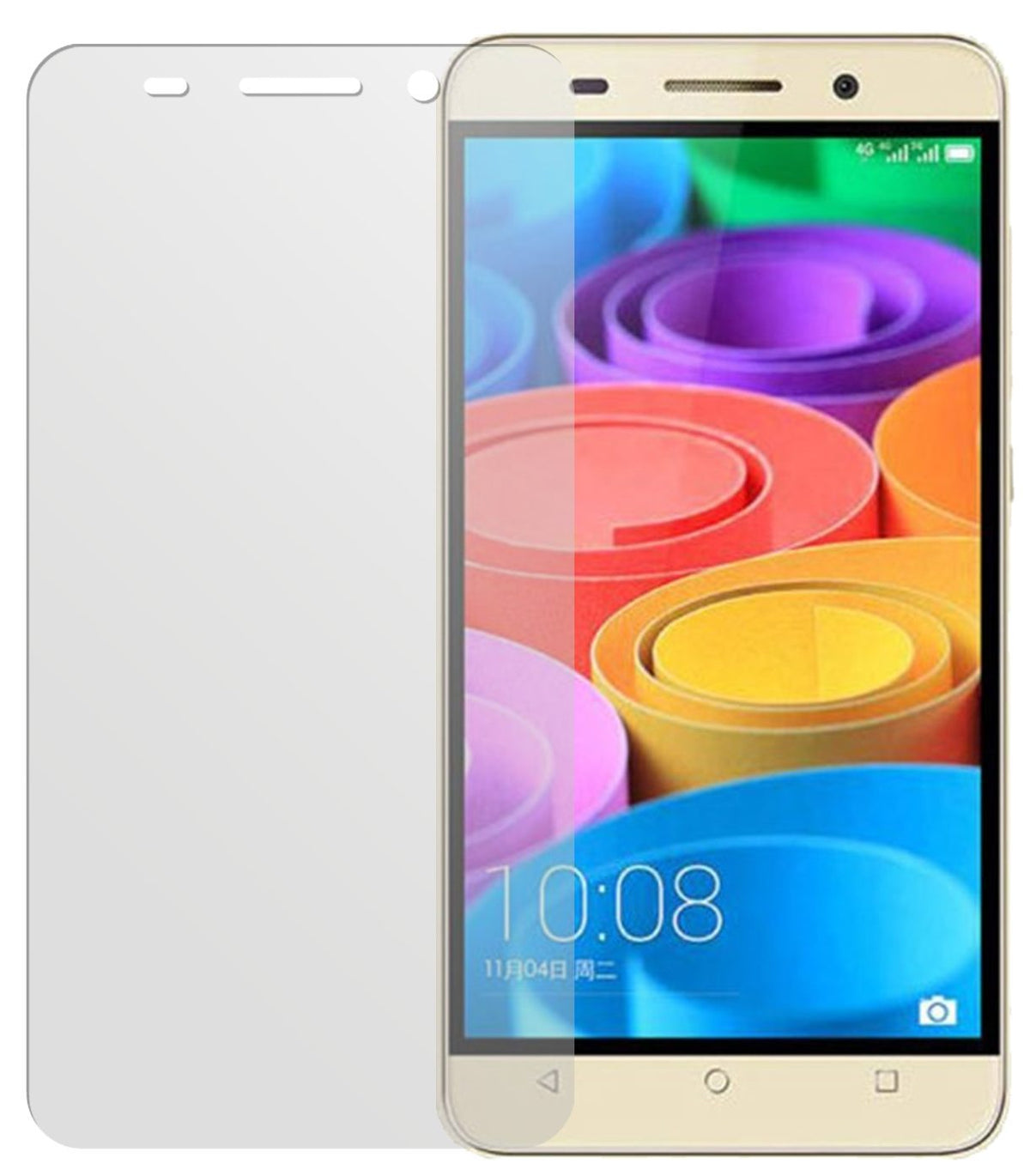 Honor 4XHuawei mit aufgebrachter dipos Displayschutzfolie, die lästige Fingerabdrücke minimiert