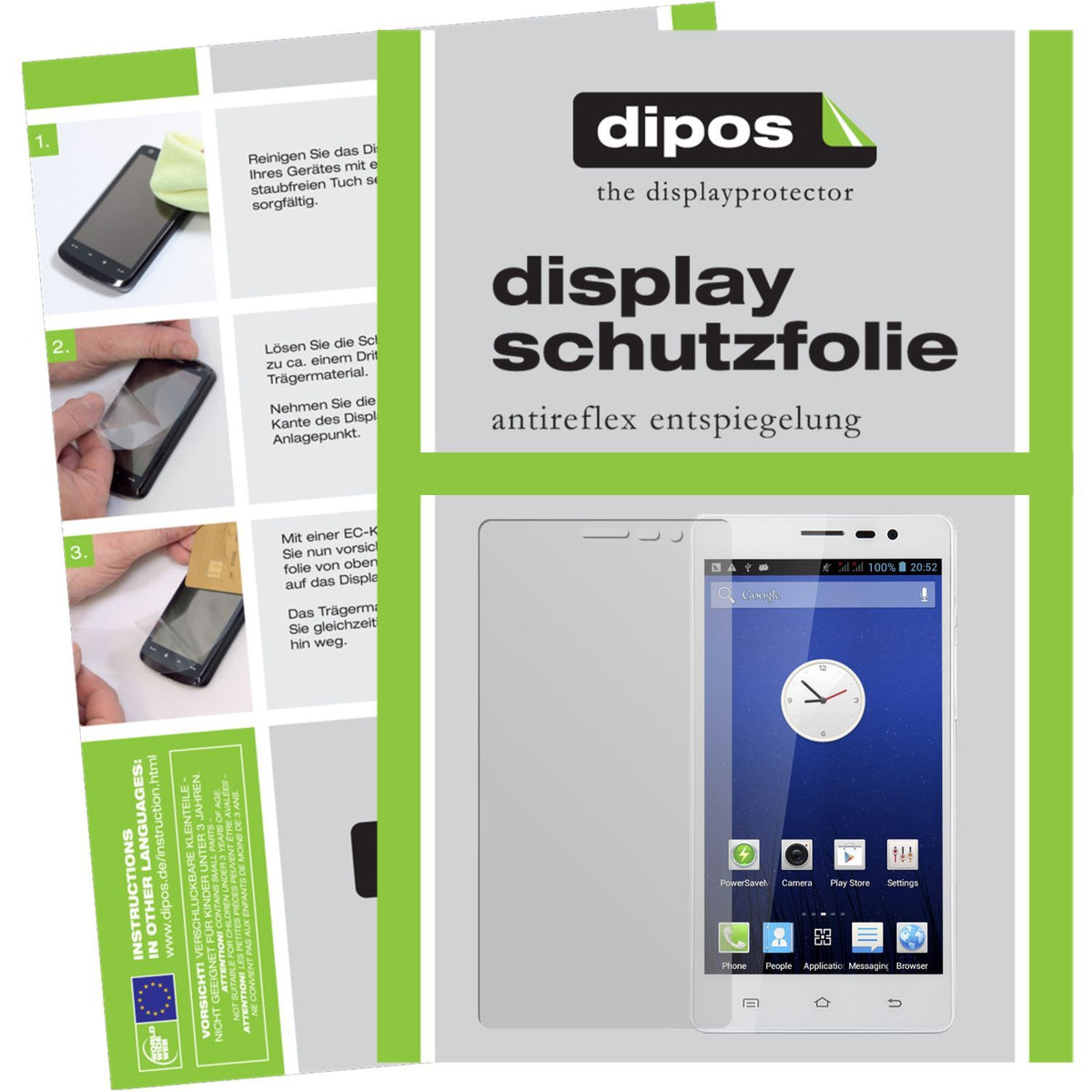 Matte Displayschutzfolie von dipos passend für GT88 Cubot, präziser Zuschnitt und blasenfrei montiert