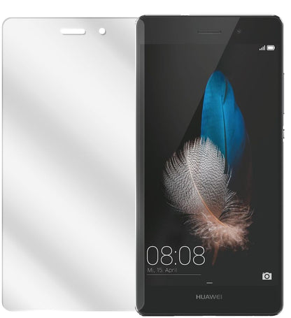 Ascend P8 LiteHuawei mit aufgebrachter dipos Displayschutzfolie, glasklare Darstellung ohne Einschränkungen
