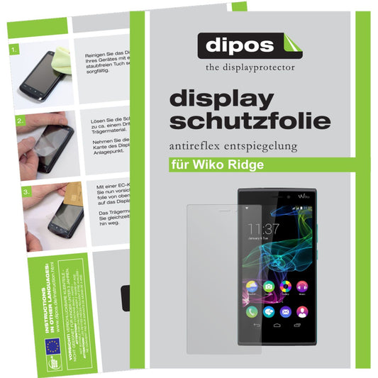 Matte Displayschutzfolie von dipos passend für Ridge Fab 4G Wiko, präziser Zuschnitt und blasenfrei montiert